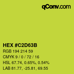 Color code: HEX #C2D63B | qconv.com