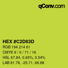 颜色代码: HEX #C2D63D | qconv.com