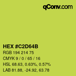 Color code: HEX #C2D64B | qconv.com
