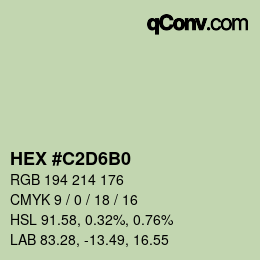 カラーコード: HEX #C2D6B0 | qconv.com