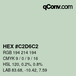 颜色代码: HEX #C2D6C2 | qconv.com