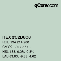Color code: HEX #C2D6C8 | qconv.com