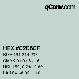 Color code: HEX #C2D6CF | qconv.com