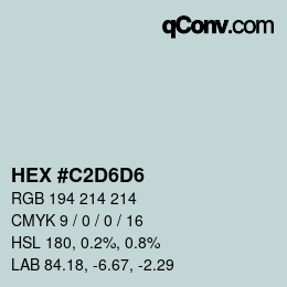 颜色代码: HEX #C2D6D6 | qconv.com