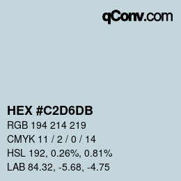 カラーコード: HEX #C2D6DB | qconv.com