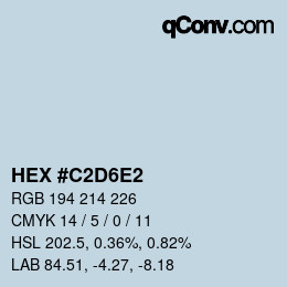 颜色代码: HEX #C2D6E2 | qconv.com