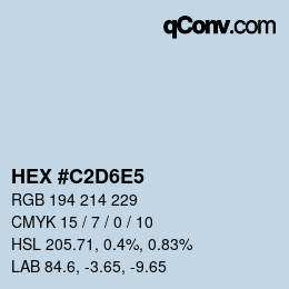 颜色代码: HEX #C2D6E5 | qconv.com