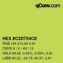 カラーコード: HEX #C2D754CE | qconv.com