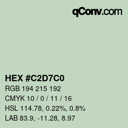 カラーコード: HEX #C2D7C0 | qconv.com