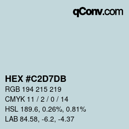 Color code: HEX #C2D7DB | qconv.com