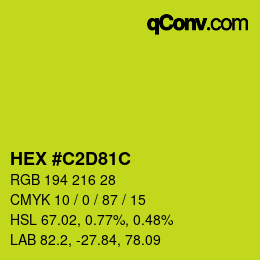 Color code: HEX #C2D81C | qconv.com