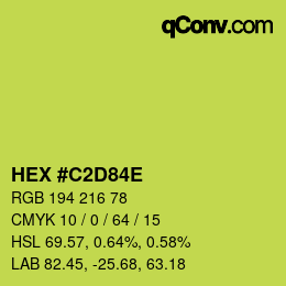 Color code: HEX #C2D84E | qconv.com