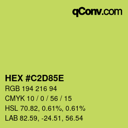 Color code: HEX #C2D85E | qconv.com
