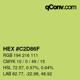 カラーコード: HEX #C2D86F | qconv.com