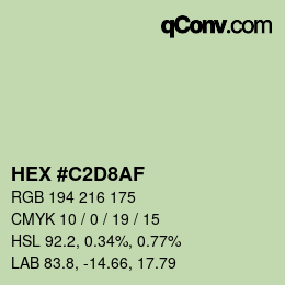 Color code: HEX #C2D8AF | qconv.com