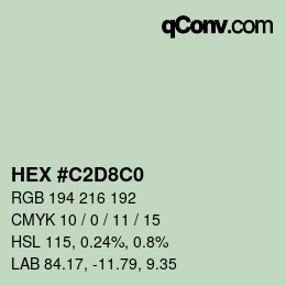 カラーコード: HEX #C2D8C0 | qconv.com