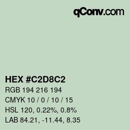 Color code: HEX #C2D8C2 | qconv.com