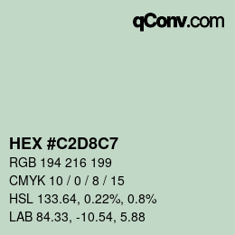 Color code: HEX #C2D8C7 | qconv.com