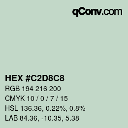 Color code: HEX #C2D8C8 | qconv.com