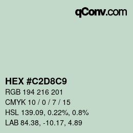 Color code: HEX #C2D8C9 | qconv.com