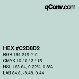 カラーコード: HEX #C2D8D2 | qconv.com