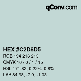 カラーコード: HEX #C2D8D5 | qconv.com