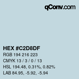 Color code: HEX #C2D8DF | qconv.com