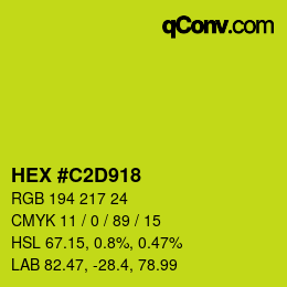 Color code: HEX #C2D918 | qconv.com