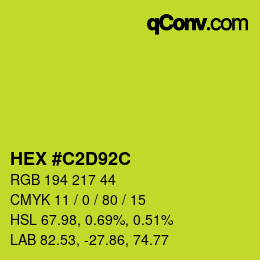 カラーコード: HEX #C2D92C | qconv.com