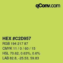 カラーコード: HEX #C2D957 | qconv.com