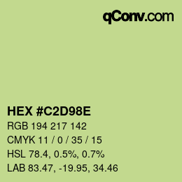 Color code: HEX #C2D98E | qconv.com