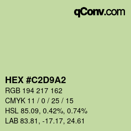 Color code: HEX #C2D9A2 | qconv.com