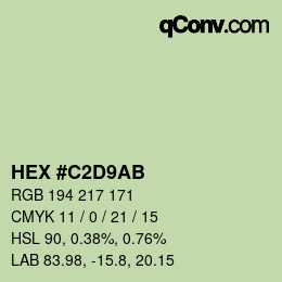 Color code: HEX #C2D9AB | qconv.com