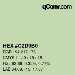 Color code: HEX #C2D9B0 | qconv.com