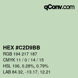 Color code: HEX #C2D9BB | qconv.com