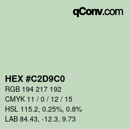 Color code: HEX #C2D9C0 | qconv.com