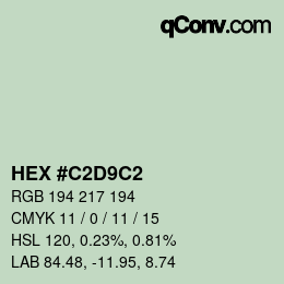 Farbcode: HEX #C2D9C2 | qconv.com