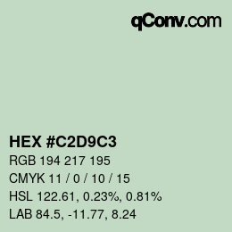 Color code: HEX #C2D9C3 | qconv.com