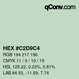 Color code: HEX #C2D9C4 | qconv.com