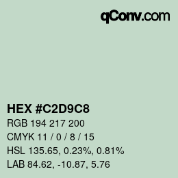 カラーコード: HEX #C2D9C8 | qconv.com