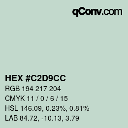 Farbcode: HEX #C2D9CC | qconv.com