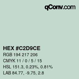 Color code: HEX #C2D9CE | qconv.com