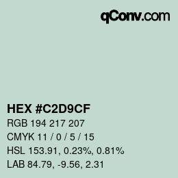 Color code: HEX #C2D9CF | qconv.com