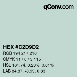Color code: HEX #C2D9D2 | qconv.com