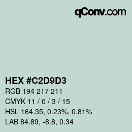 Color code: HEX #C2D9D3 | qconv.com