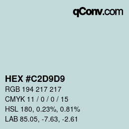 カラーコード: HEX #C2D9D9 | qconv.com
