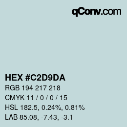 Color code: HEX #C2D9DA | qconv.com