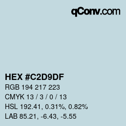 Color code: HEX #C2D9DF | qconv.com