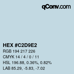 カラーコード: HEX #C2D9E2 | qconv.com