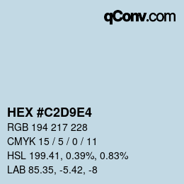 カラーコード: HEX #C2D9E4 | qconv.com